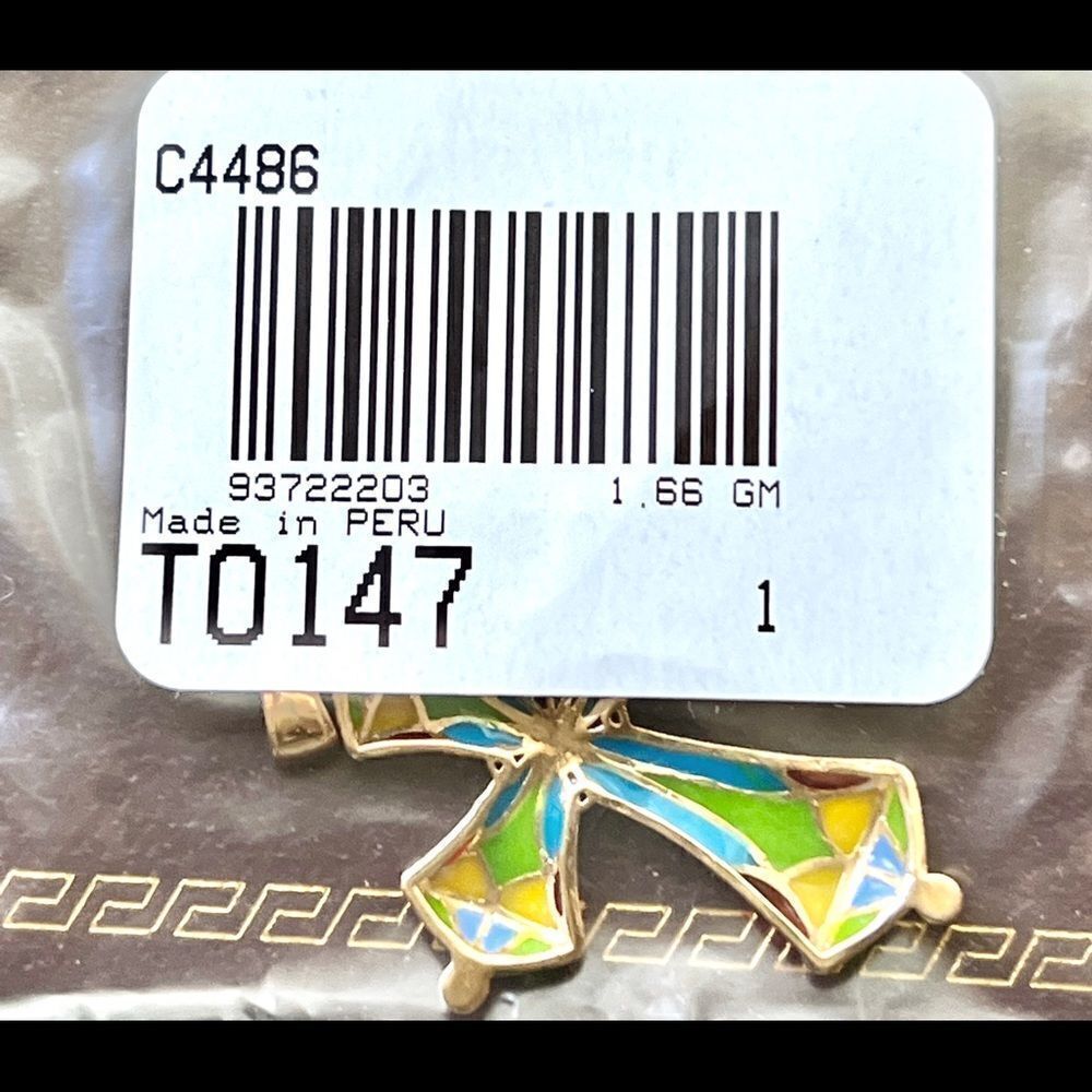 14k Gold Multi- Color Enamel Cross - Picture 10 of 13